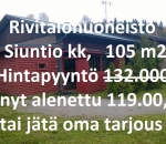 Rivitalo huoneisto 105 m2, 4h + k + s+ wc + 2 terassia, Siuntio kk