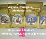 Onnenratsu taidelautassarja 4 lautasta Arabia