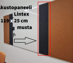 83. Akustiikkapaneeli / levy, Lintex, koko 199 x 25 cm, musta (9)